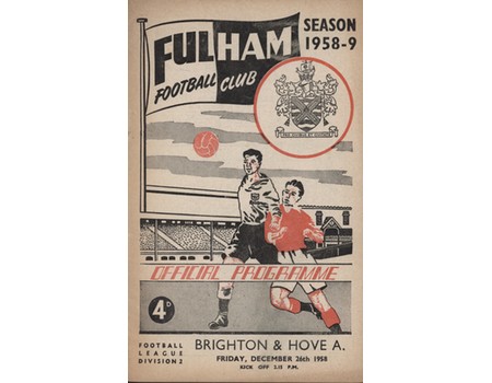 FULHAM V BRIGHTON & HOVE ALBION 1958-59 FOOTBALL PROGRAMME
