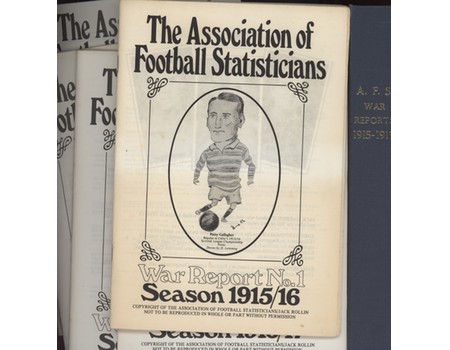 ASSOCIATION OF FOOTBALL STATISTICIANS WAR REPORT NO.1 - NO. 5 (1915-19) - SET OF 5