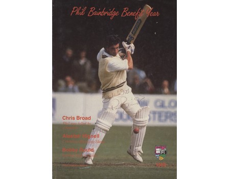 PHIL BAINBRIDGE (GLOUCESTERSHIRE) 1989 SIGNED CRICKET BENEFIT BROCHURE