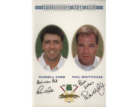 RUSSELL COBB & PHIL WHITTICASE (LEICESTERSHIRE) 1997 SIGNED CRICKET BENEFIT BROCHURE