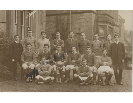 AMPLEFORTH SCHOOL 1909-10 RUGBY POSTCARD (ST. BEDE
