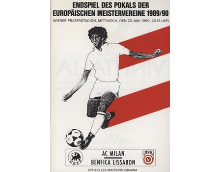 AC MILAN V BENFICA 1990 (EUROPEAN CUP FINAL) FOOTBALL PROGRAMME