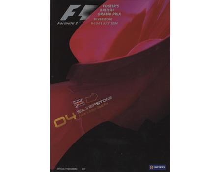 FORMULA 1 BRITISH GRAND PRIX SILVERSTONE - OFFICIAL PROGRAMME 2004