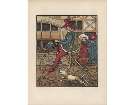 "A BICYCLOPAEDIA" COLOUR LITHOGRAPH 1872 - BY J.E. ROGERS