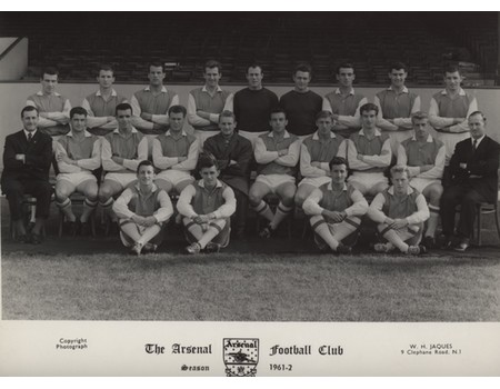 ARSENAL FOOTBALL CLUB 1961-62 TEAM PHOTOGRAPH