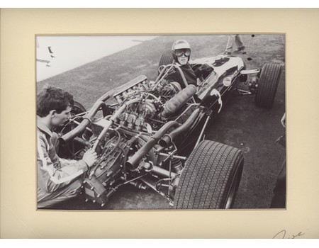 JOCHEN RINDT AND RON DENNIS (BRANDS HATCH) 1967 - PHOTOGRAPH BY MAURICE ROWE