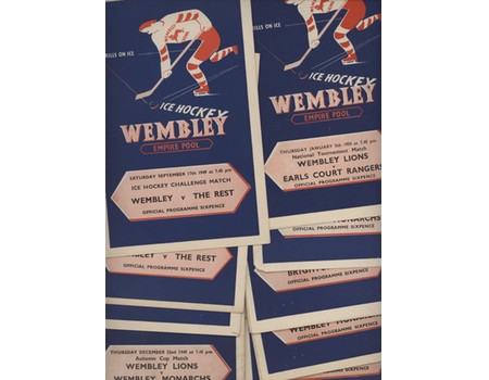 WEMBLEY LIONS 1949-50 ICE HOCKEY PROGRAMMES (X 11)