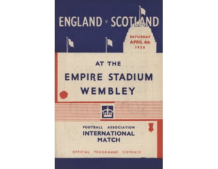 ENGLAND V SCOTLAND 1936 FOOTBALL PROGRAMME