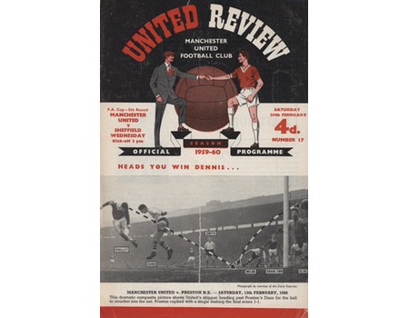 MANCHESTER UNITED V SHEFFIELD WEDNESDAY 1959-60 FOOTBALL PROGRAMME