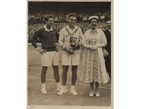 VICTOR SEIXAS & KURT NIELSEN 1953 WIMBLEDON FINAL TENNIS PHOTOGRAPH