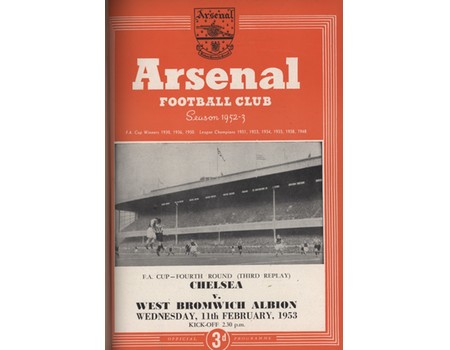 ARSENAL 1952-53 (LEAGUE CHAMPIONS) BOUND SET OF HOME FOOTBALL PROGRAMMES