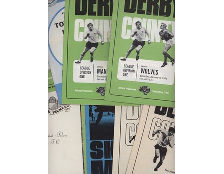 DERBY COUNTY 1970-71 FOOTBALL PROGRAMMES (X11)