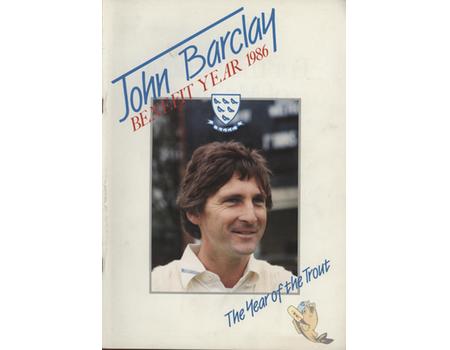 JOHN BARCLAY (SUSSEX) 1986 CRICKET BENEFIT BROCHURE