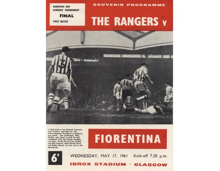 RANGERS V FIORENTINA 1961 (EUROPEAN CUP WINNERS