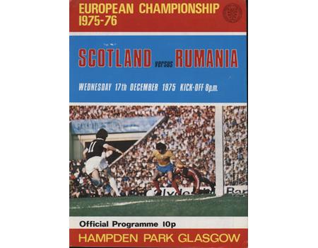 SCOTLAND V ROMANIA 1975 FOOTBALL PROGRAMME