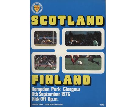 SCOTLAND V FINLAND 1976 FOOTBALL PROGRAMME