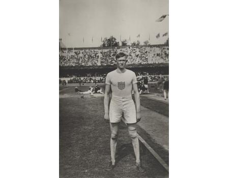 ALBERT GUTTERSON (USA) 1912 OLYMPICS POSTCARD - LONG JUMP GOLD MEDALLIST