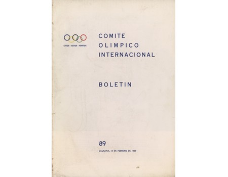 BOLETIN DEL COMITE OLIMPICO INTERNACIONAL - NUM.89 (FEBRUARY 1965)