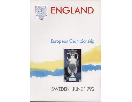 ENGLAND - EUROPEAN CHAMPIONSHIP SWEDEN JUNE 1992