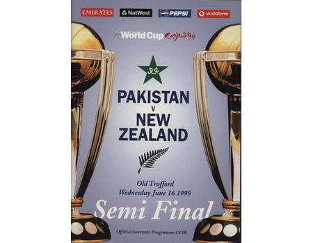 PAKISTAN V NEW ZEALAND 1999 (WORLD CUP SEMI-FINAL) CRICKET PROGRAMME