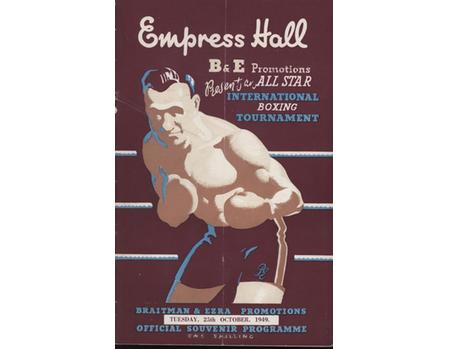 GEORGES ROGIERS V VERNE ESCOE 1949 BOXING PROGRAMME