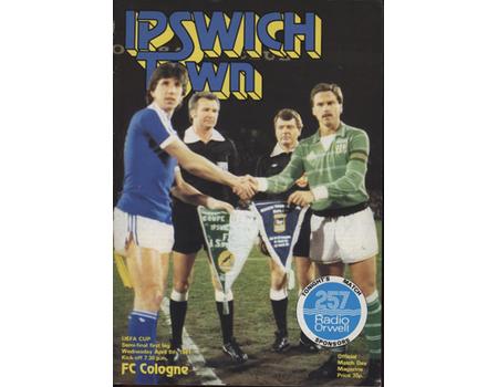 IPSWICH TOWN V FC COLOGNE 1981 (UEFA CUP SEMI FINAL) FOOTBALL PROGRAMME