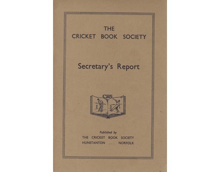 THE CRICKET BOOK SOCIETY - SECRETARY