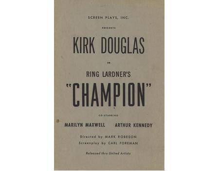 KIRK DOUGLAS IN RING LARDNER