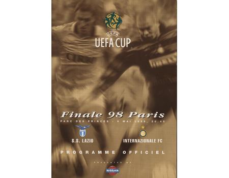 LAZIO V INTERNAZIONALE (UEFA CUP FINAL ) 1998 FOOTBALL PROGRAMME