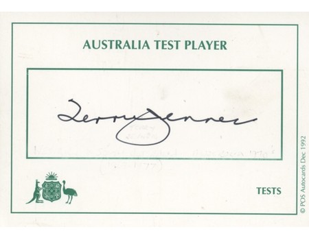 TERRY JENNER (AUSTRALIA) CRICKET AUTOGRAPH
