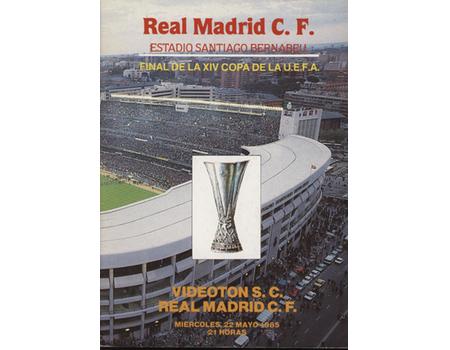 REAL MADRID V VIDEOTON (UEFA CUP FINAL) 1985 FOOTBALL PROGRAMME