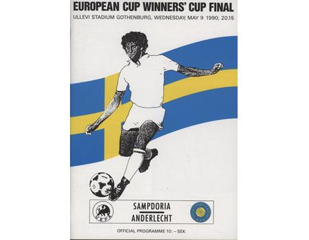 SAMPDORIA V ANDERLECHT (ECWC FINAL) 1990 FOOTBALL PROGRAMME