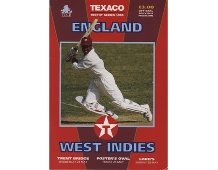 ENGLAND V WEST INDIES 1995 (TEXACO SERIES) CRICKET PROGRAMME