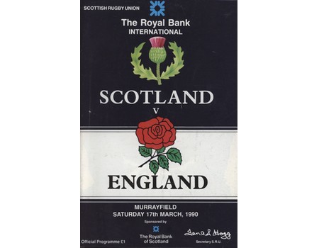 SCOTLAND V ENGLAND 1990 RUGBY PROGRAMME (SCOTLAND GRAND SLAM SEASON)