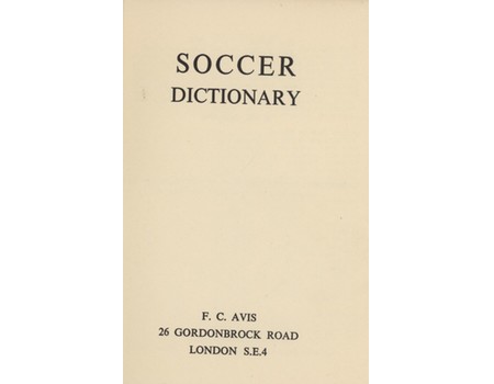 SOCCER DICTIONARY