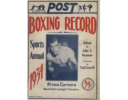 POST BOXING RECORDS & SPORTS ANNUAL 1934