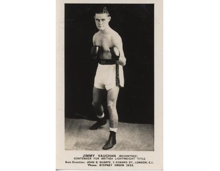 JIMMY VAUGHAN (BECONTREE) BOXING POSTCARD