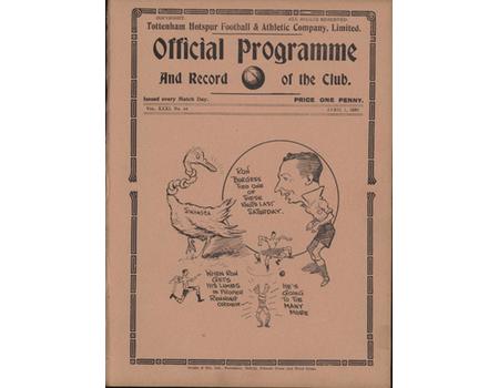 TOTTENHAM HOTSPUR V MILLWALL (RESERVES) 1938-39 FOOTBALL PROGRAMME
