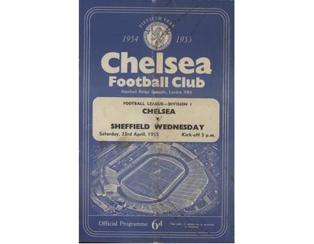 CHELSEA V SHEFFIELD WEDNESDAY 1954-55 FOOTBALL PROGRAMME (SIGNED BY CHELSEA CHAMPIONS)
