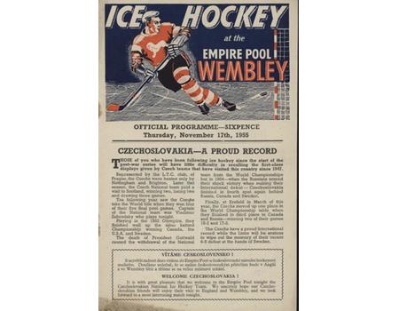 WEMBLEY ALL STARS V CANADA (SUDBURY WOLVES) 1949 ICE HOCKEY PROGRAMME
