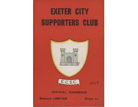EXETER CITY SUPPORTERS CLUB OFFICIAL HANDBOOK 1967-68