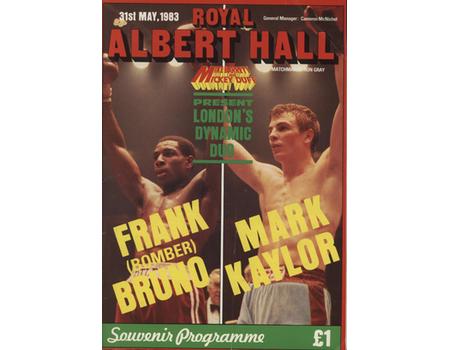 FRANK BRUNO V BARRY FUNCHES 1983 BOXING PROGRAMME