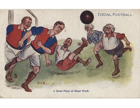 FISCAL FOOTBALL 1904 (JOSEPH CHAMBERLAIN AND JOHN BULL) POSTCARD