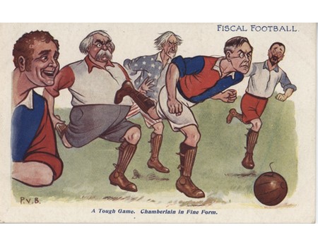 FISCAL FOOTBALL 1904 (JOSEPH CHAMBERLAIN AND JOHN BULL) POSTCARD