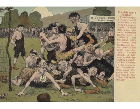 PRE-HISTORIC FOOTBALL 1909 POSTCARD