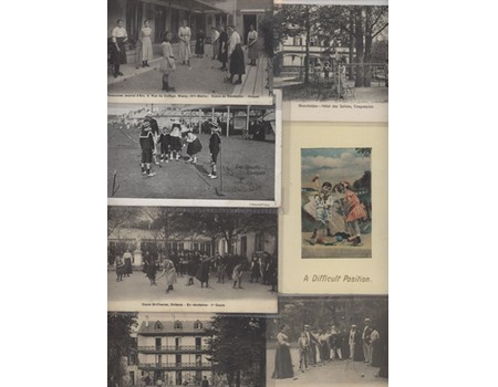 CROQUET RELATED POSTCARDS X 7