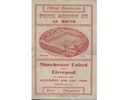 MANCHESTER UNTED V LIVERPOOL 1947-48 FOOTBALL PROGRAMME