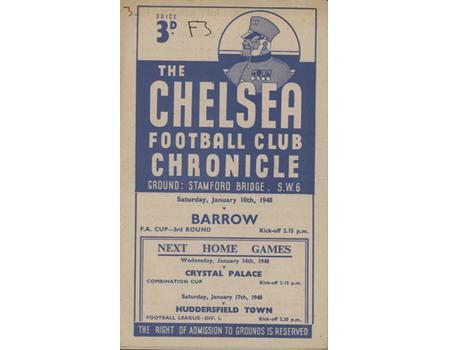 CHELSEA V BARROW 1947-48 FOOTBALL PROGRAMME
