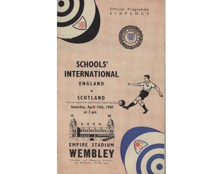 ENGLAND V SCOTLAND 1949-50 (SCHOOLS