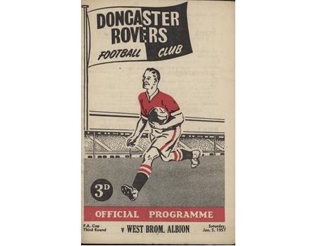 DONCASTER ROVERS V WEST BROMWICH ALBION 1956-57 (FA CUP 3RD ROUND) MATCH PROGRAMME